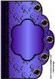 Floral A4 Scallop Edge 'n Lace Card Front - Purple