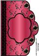 Floral A4 Scallop Edge 'n Lace Card Front - Raspberry