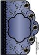 Floral A4 Scallop Edge 'n Lace Card Front - Royal Blue
