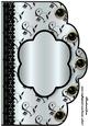 Floral A4 Scallop Edge 'n Lace Card Front - Shimmer Blue