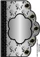 Floral A4 Scallop Edge 'n Lace Card Front - Silver