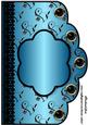 Floral A4 Scallop Edge 'n Lace Card Front - Turquoise