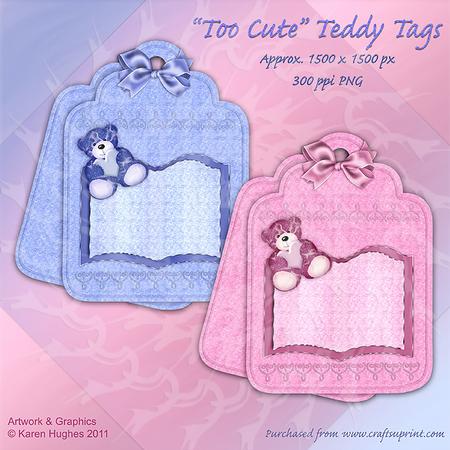 Too Cute Teddy Tags