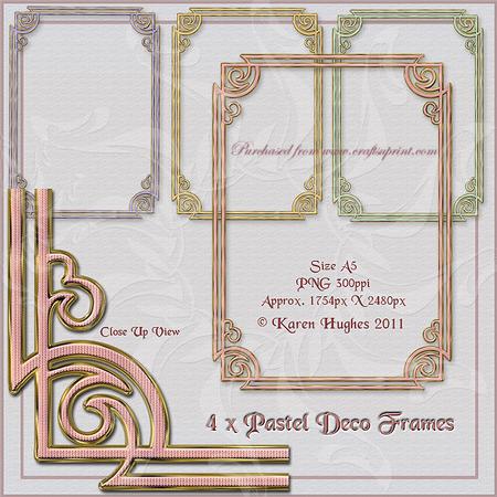 Pastel Gold N Enamel Effect Picture Frames