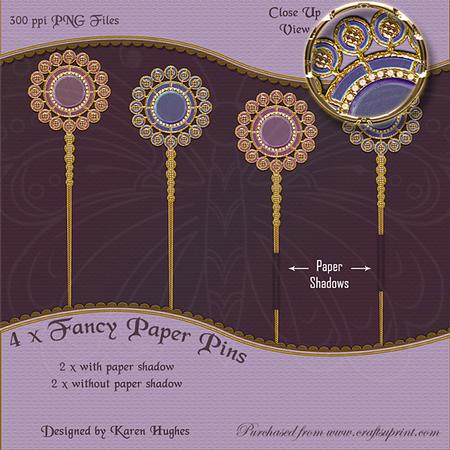 Gold & Little Pearl Paper Pins