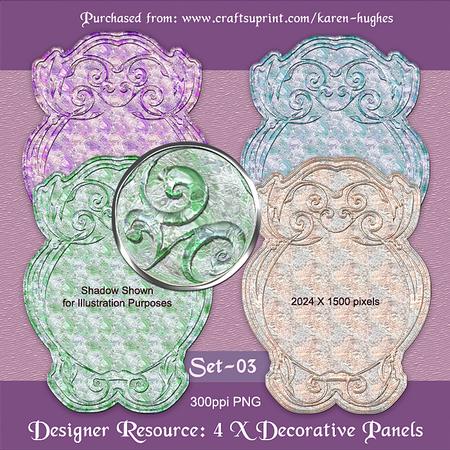 Silky Satin Pattern Embossed Panel Mats Set-02