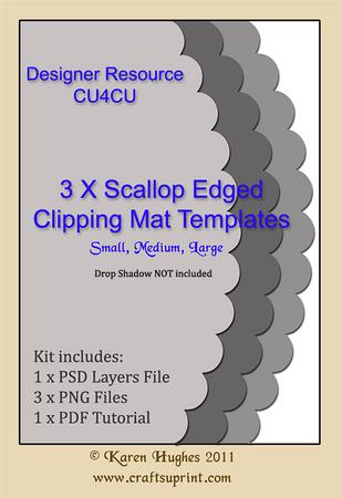 Three Scallop Edged Card Cover Templates