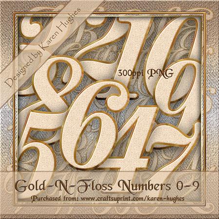 Gold N Floss Effect Numbers 0-9