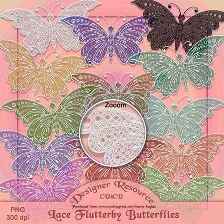 Lace Flutterby Butterfly Set