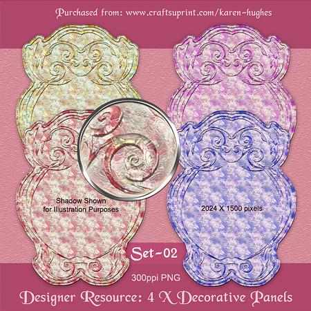 Silky Satin Patterned Panel Mats Set-01