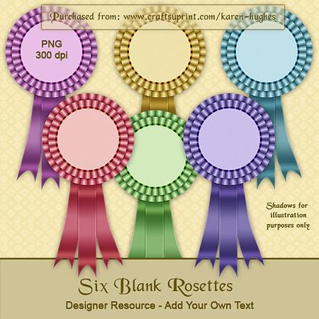 Blank Rosettes - Add Your Own Text