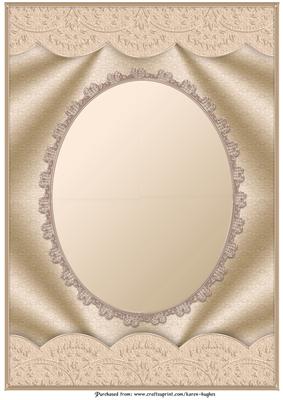 Golden Scallop Edged Oval Aperture Card Front