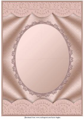 Copper Scallop Edged Oval Aperture Card Front