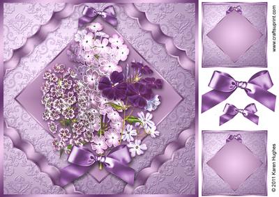 Fancy Flox Floral Card Front - 8"x8"