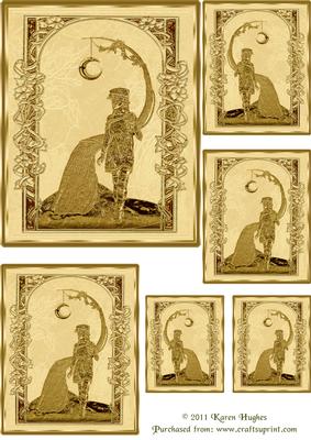 Fantasy Golden Effect Card Fronts with Toppers