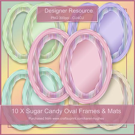 Sugar Candy Oval Frames & Mats