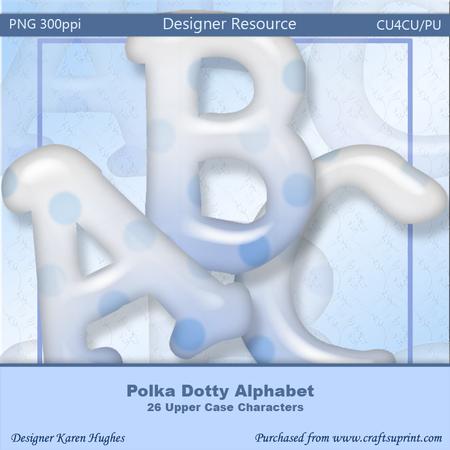 Polka Dotty (blue) Upper Case Alphabet