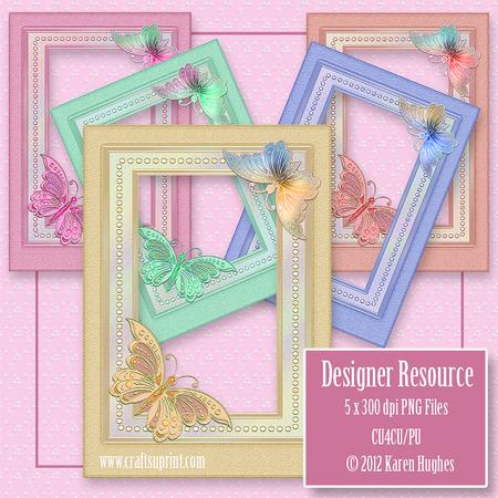 Flutterby Butterfly Frames Cu4cu/pu