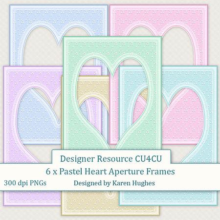 A5 Pastel Heart Aperture Frames Cu4cu