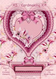 Romantic Hearts 3D Card