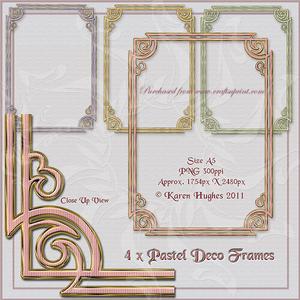 Pastel Gold N Enamel Effect Picture Frames