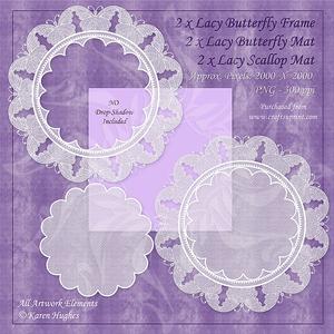 Lace Butterfly Frames & Mat Doily-type Embellishements