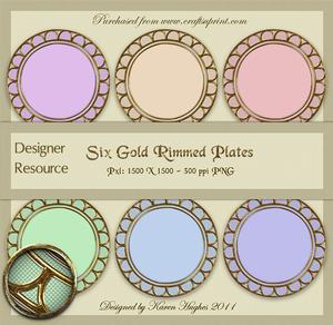 Decorative Plate Set in Six Pastel Colours