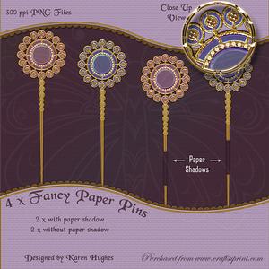 Gold & Little Pearl Paper Pins