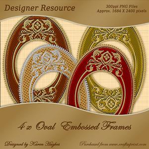 Decorative Gold Oval & Embossed Frames