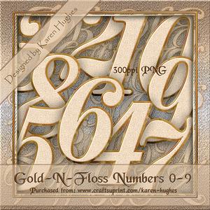 Gold N Floss Effect Numbers 0-9