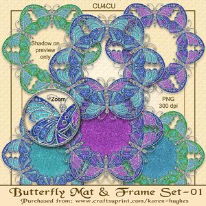 Butterfly Frame & Mat Panel Set-01