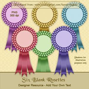 Blank Rosettes - Add Your Own Text