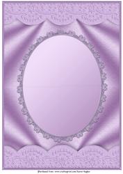 Lilac Scallop Edged Oval Aperture Card Front