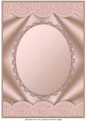 Copper Scallop Edged Oval Aperture Card Front
