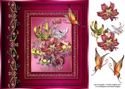 Luxurious Lilium - Lily Card Front Decoupage 8"x8"