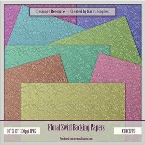 Swirly Floral Backing Papers