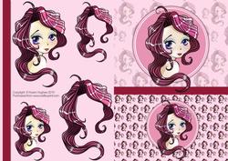 Pink Anime Girl Decoupage Quick Card