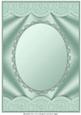 Mint Scallop Edged Oval Aperture Card Front