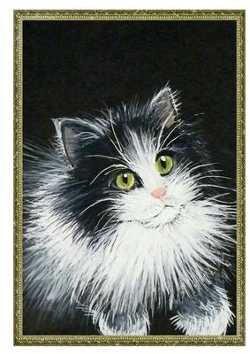 A4 Black and White Cat