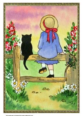 A4 Little Girl on the Fence