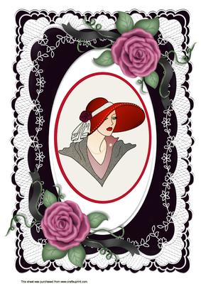 A4 Lady in Fancy Hat