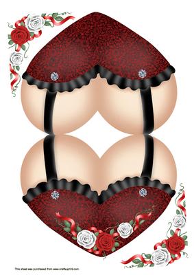Corset Heart Shaped Card