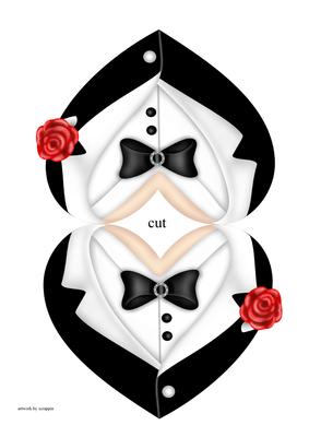 Tuxedo Heart Shaped Card