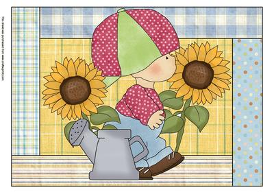 A4 Watering My Sunflowers