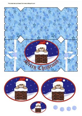 Merry Christmas Cracker Shaped Card