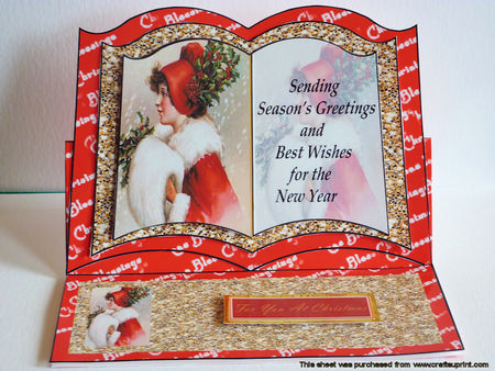 Victorian Christmas Lady Easel Open Book Easel Kit