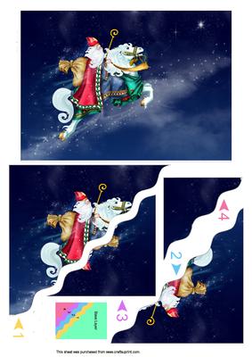 Santa on Horse Wavy Pyrimage