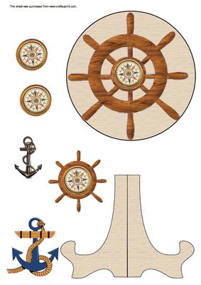 Ships Wheel Plate and Stand