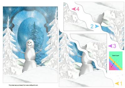 Midnight Snowman Wavy Pyrimage