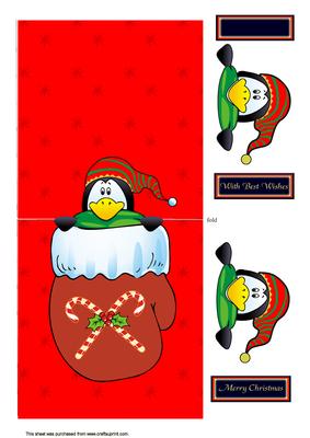 Penquin Mitten Ov Er the Edge